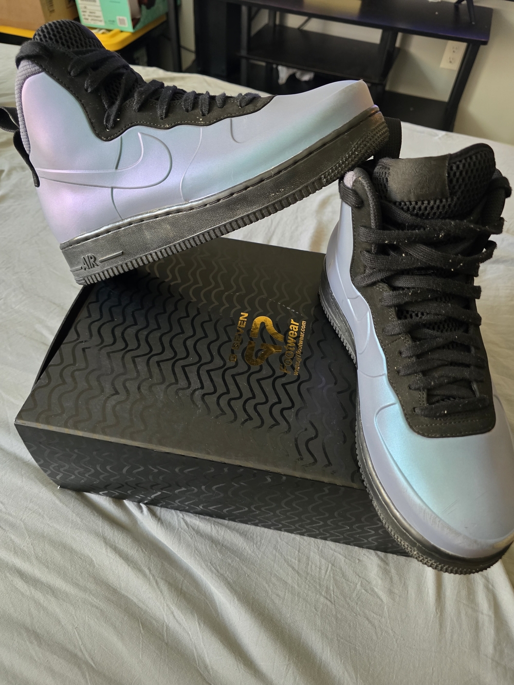 Nike Air Force 1 Foamposite Cup Light Carbon Shoes (2018) Sz 8.5 Mens AH6771-002